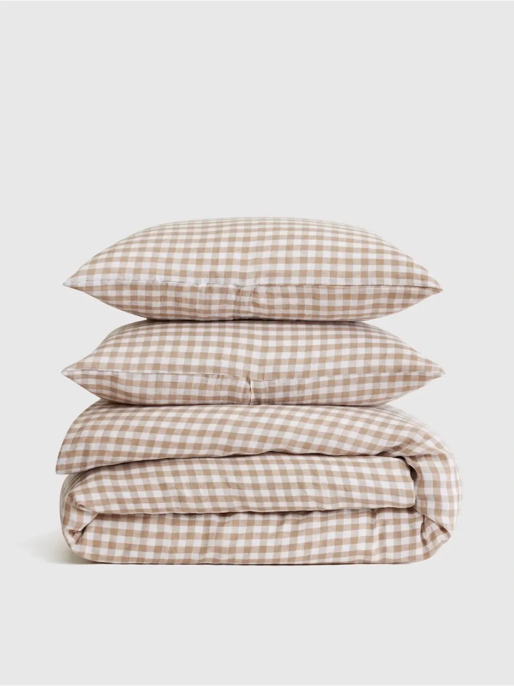 Quince NWOT European Linen Gingham Duvet Cover Set in  Cafe King Size